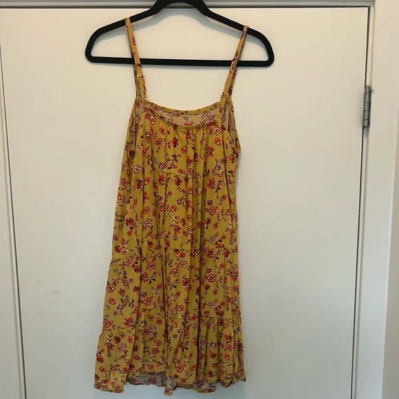 Old Navy Mustard Dress with Red Floral Print - Picture 3 of 3